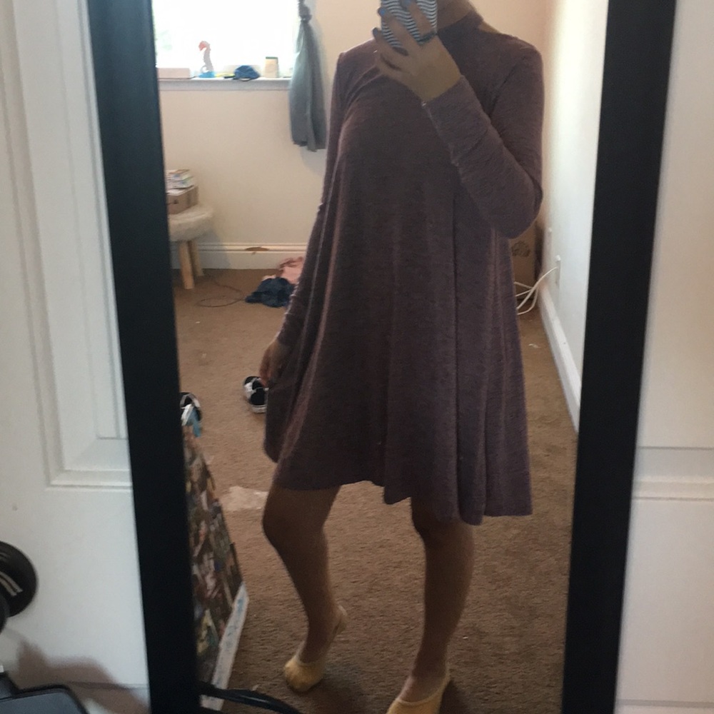 Long soft and stretchy mauve dress